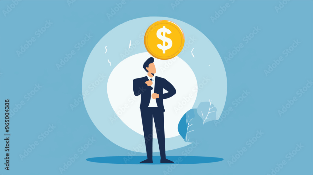 Money question, where to invest, pay off debt or invest to earn profit, financial choice or alternative to make decision concept, businessman investor holding money coin thinking about investment. Money question, where to invest, pay off debt or invest to earn profit, financial choice or alternative to make decision concept, businessman investor holding money coin thinking about investment.