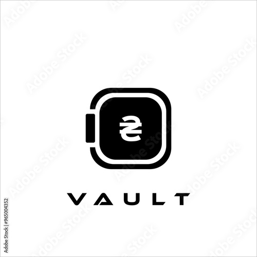 Combination of safe logo design and currency symbol
