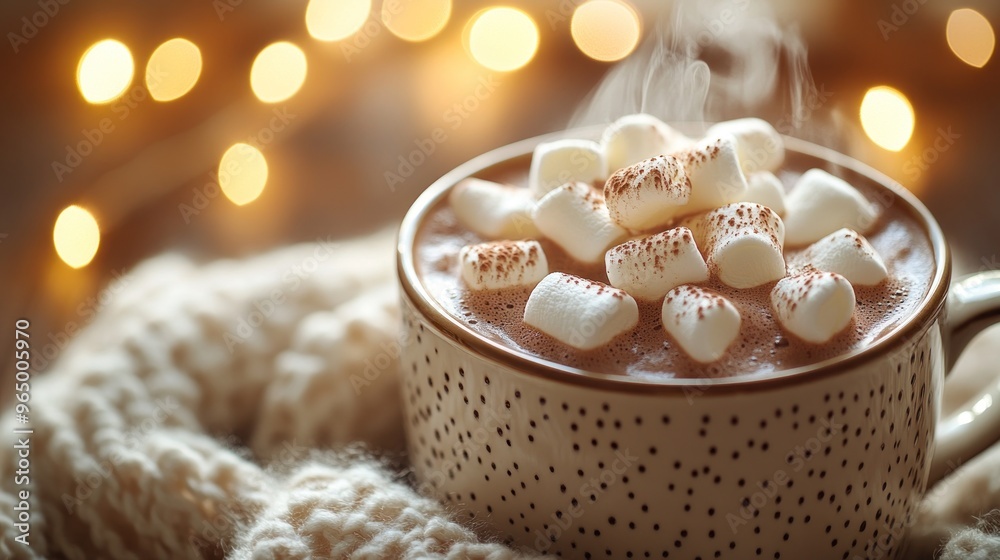 Warm Winter Drink with Marshmallows Warm Winter Drink with Marshmallows