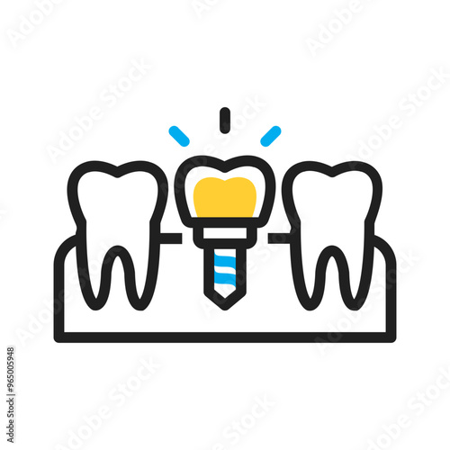 Vector multicolor icon for Dental implant