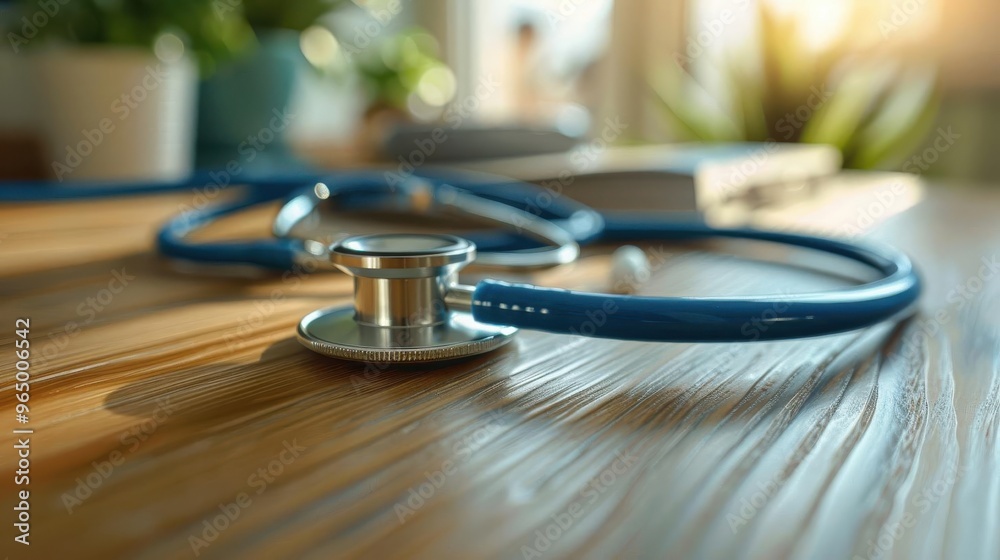 A close-up of a blue stethoscope resting on a wooden table, symbolizing healthcare, medicine, and professional medical practice. A close-up of a blue stethoscope resting on a wooden table, symbolizing healthcare, medicine, and professional medical practice.