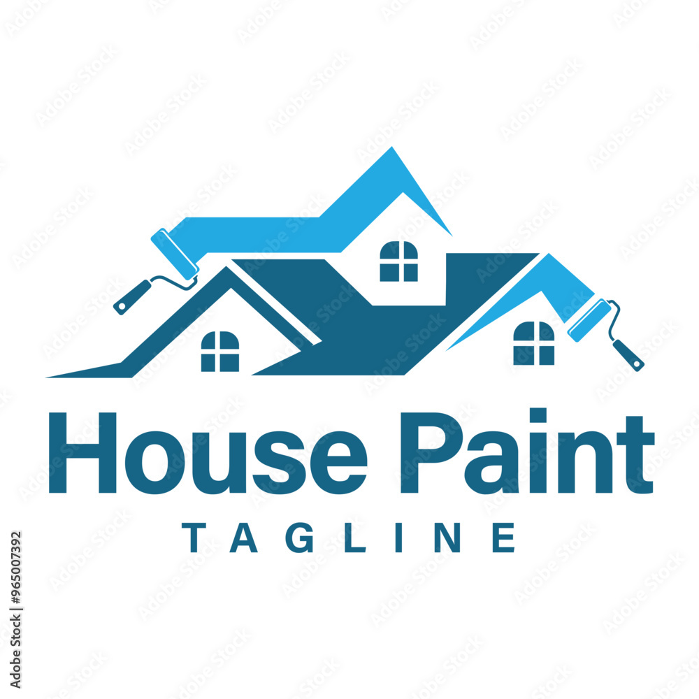 House paint logo design template. House Paint logo suitable for Residential property repair business. House paint logo design template. House Paint logo suitable for Residential property repair business.