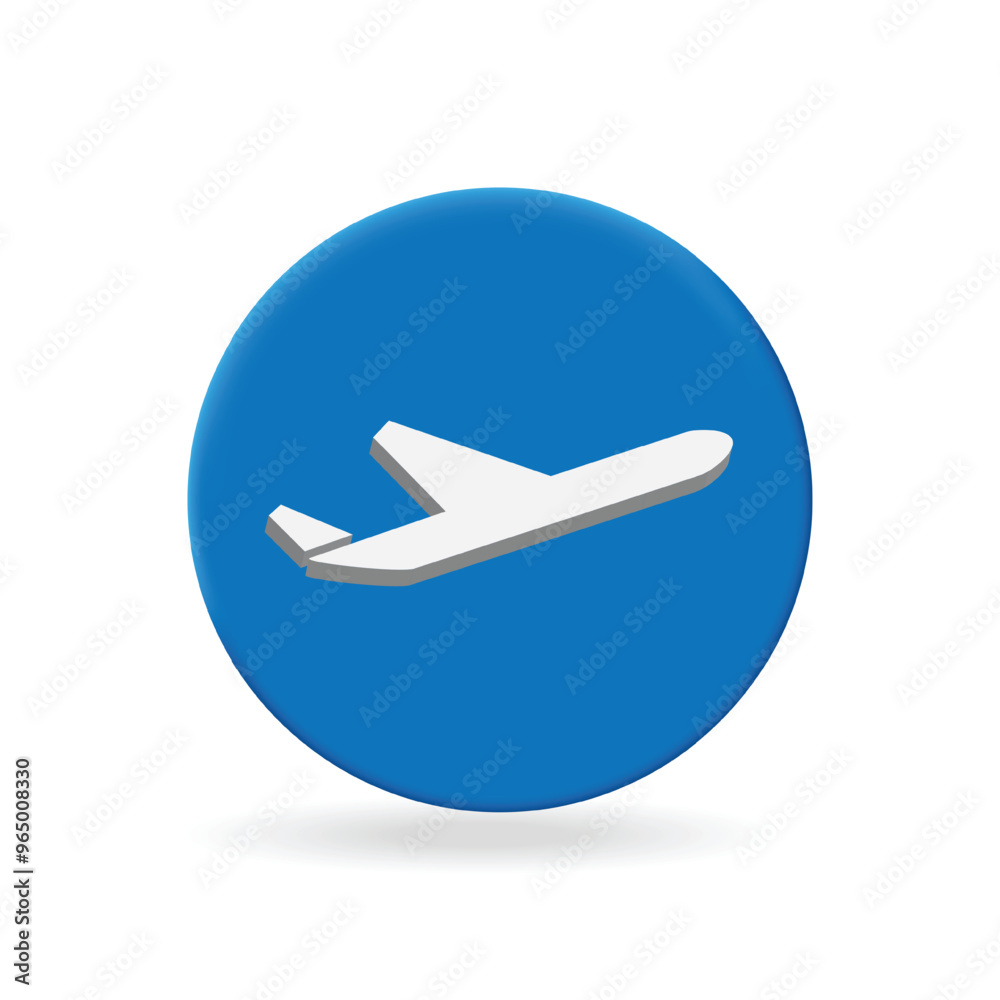 3d airplane realistic icon vector concept 3d airplane realistic icon vector concept