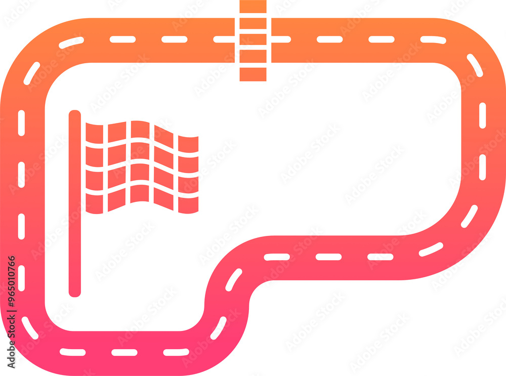 Fototapeta premium Race track icon gradient illustration vector