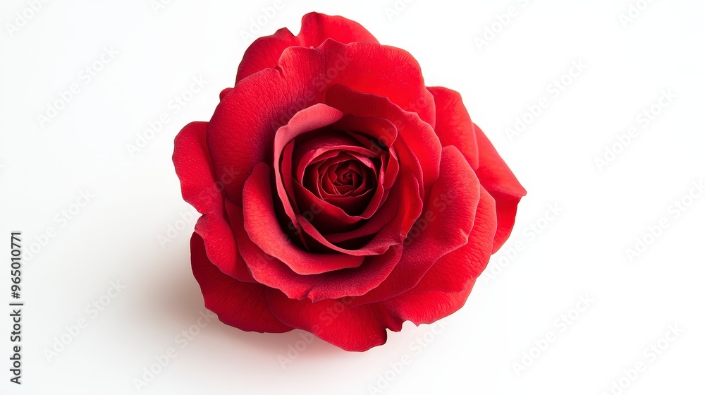 Exquisite Red Rose Blossom on White Background - High Resolution Floral Photography with Detailed Petals and Elegant Minimalist Design Exquisite Red Rose Blossom on White Background - High Resolution Floral Photography with Detailed Petals and Elegant Minimalist Design