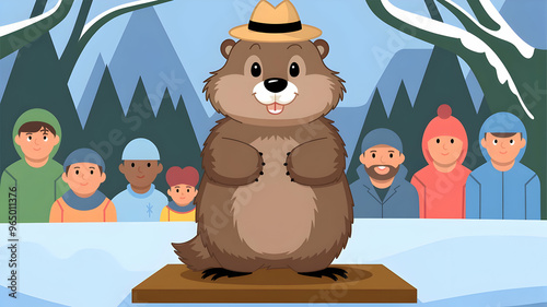 Happy Groundhog Day, 2 February, Groundhog (Marmota Monax), 