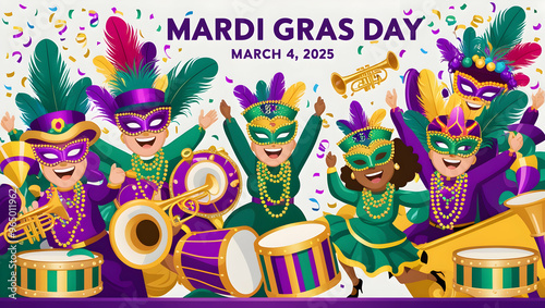 International Mardi Grass Day, March 4. first day of Lent. day before Ash Wednesday. photo