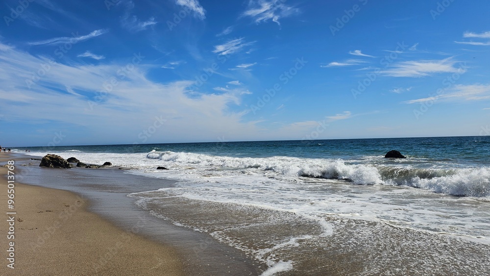 blue skies crystal clear sea at beach in california blue skies crystal clear sea at beach in california