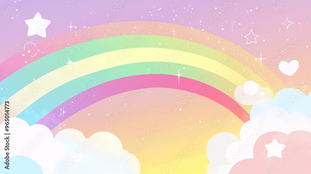 Abstract kawaii Colorful Sky rainbow background. Soft gradient pastel Comic graphic. Concept for good wedding card design or presentation Abstract kawaii Colorful Sky rainbow background. Soft gradient pastel Comic graphic. Concept for good wedding card design or presentation