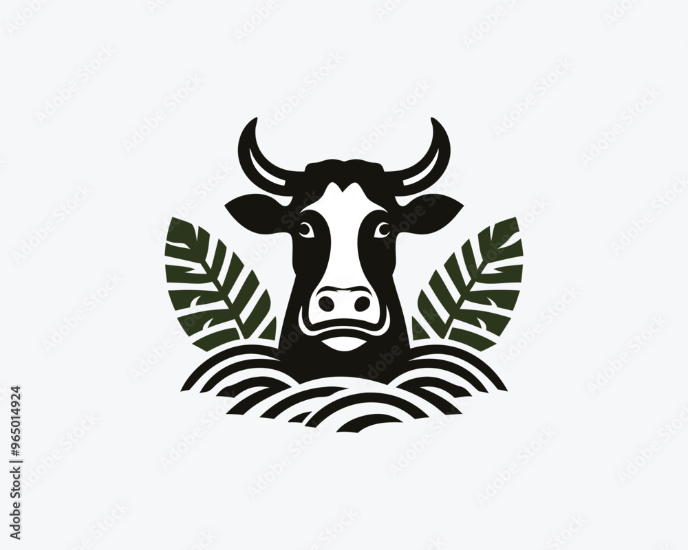 Cow logo vector. Animal farm. Cow icon vector illustration. Cow logo vector. Animal farm. Cow icon vector illustration.