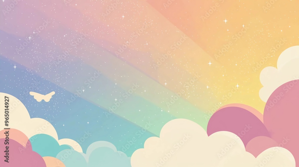 Abstract kawaii Colorful Sky rainbow background. Soft gradient pastel Comic graphic. Concept for good wedding card design or presentation Abstract kawaii Colorful Sky rainbow background. Soft gradient pastel Comic graphic. Concept for good wedding card design or presentation