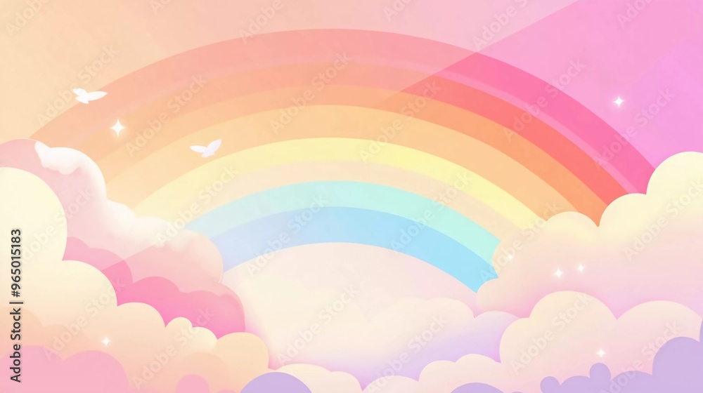 Abstract kawaii Colorful Sky rainbow background. Soft gradient pastel Comic graphic. Concept for good wedding card design or presentation Abstract kawaii Colorful Sky rainbow background. Soft gradient pastel Comic graphic. Concept for good wedding card design or presentation