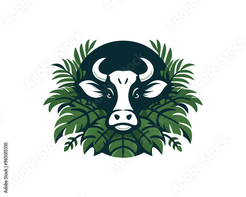 Cow logo vector. Animal farm. Cow icon vector illustration.