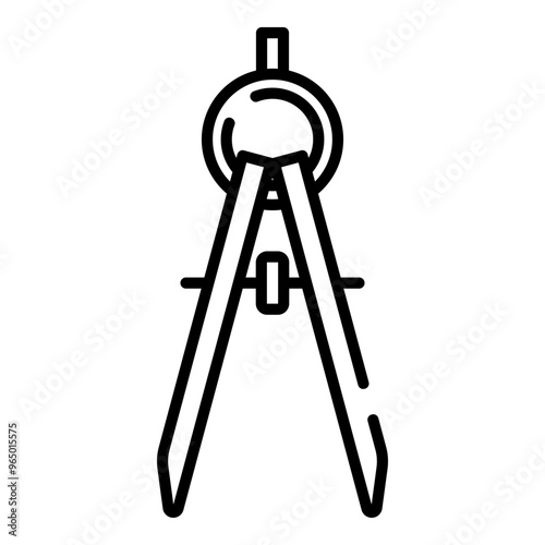 Drawing compass black line icon