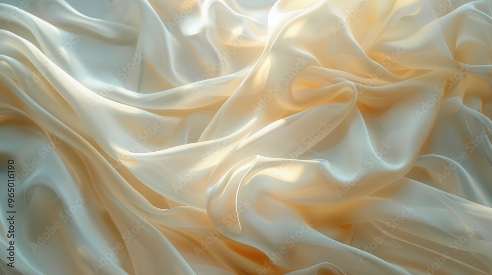 Obraz premium Creamy satin drapes softly