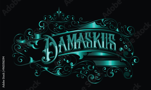 DAMASKUS city lettering custom style design