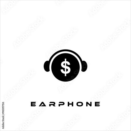 A combination of earphone logo design, letters and shapes