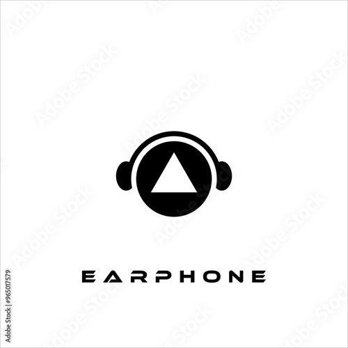 A combination of earphone logo design, letters and shapes