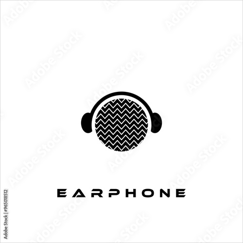 A combination of earphone logo design, letters and shapes