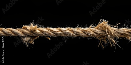 decay, damaged, worn, worn-off, fiber, worn-out, decayed, twisted, background, brown, old, texture, worn-down, Frayed rope and thread on a black background as seen from a worm s eye view