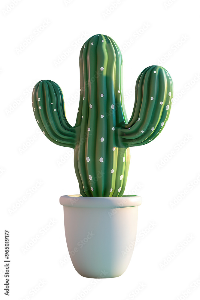 3D cactus on white background 3D cactus on white background