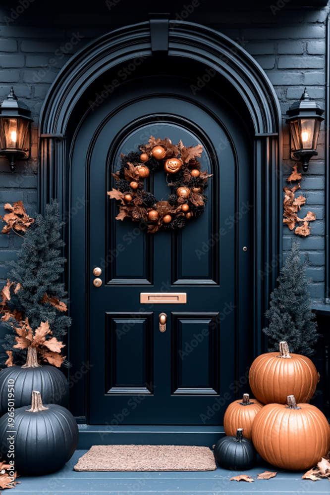 Obraz premium halloween background with pumpkin and pumpkins