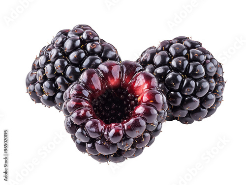 Close up of Fresh Blackberries with Abstract Background photo