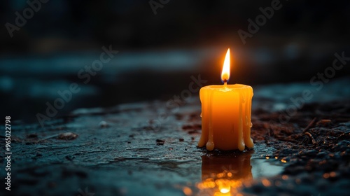 A single candle in the wind struggling to stay lit, [resilience], [fragile hope amidst adversity]