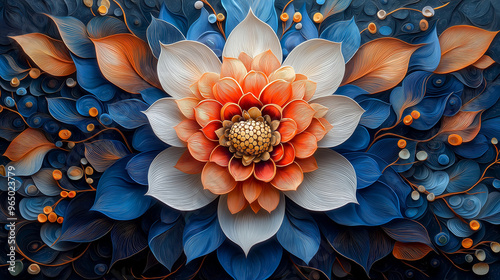 Intricate Mandala Design with Radiant Colors photo