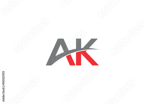 AK logo design vector icon template with white background