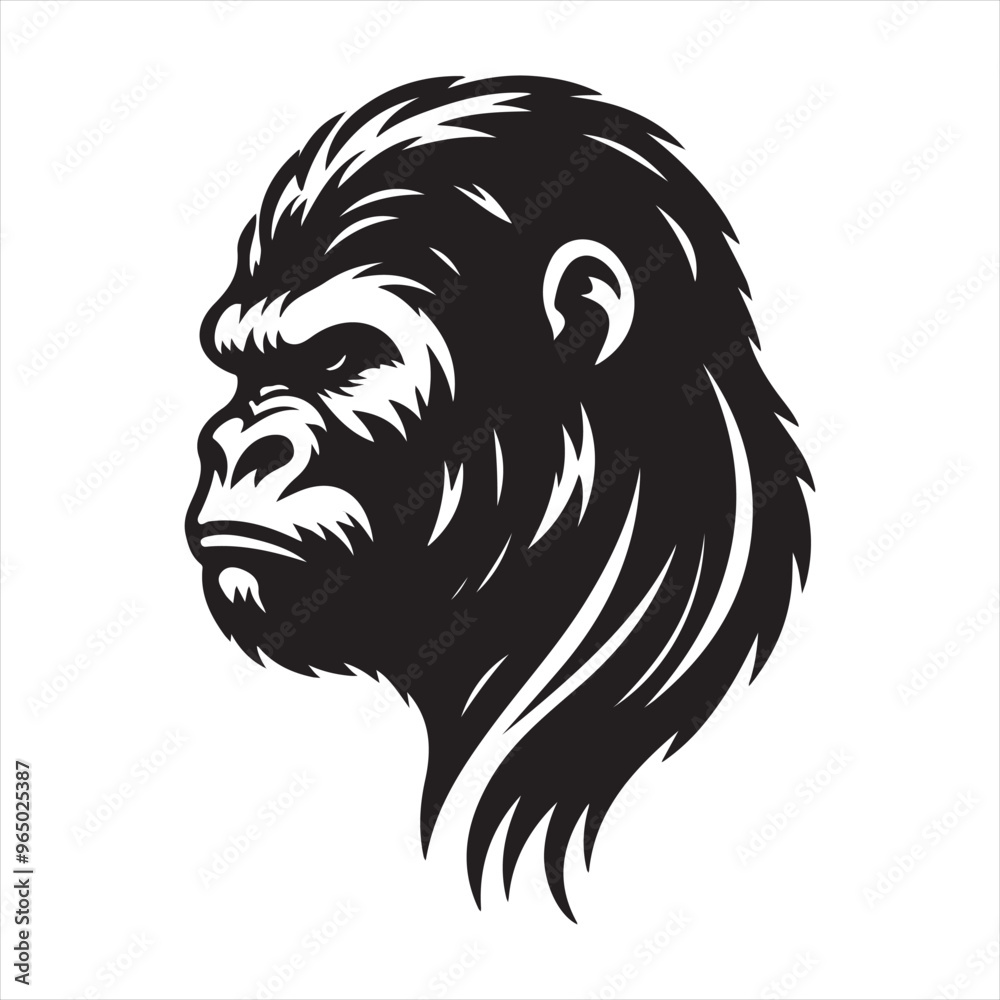 Fototapeta premium gorilla head silhouette vector