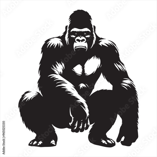 gorilla silhouette vector