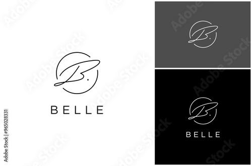 Letter B Initial Signature Script Calligraphy Cursive Font Luxury Vector Logo Design Illustration