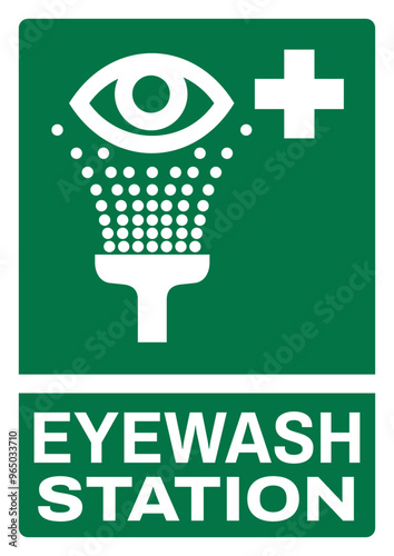 ISO emergency and first aid safety signs text variation_eyewash station size a4/a3/a2/a1	
