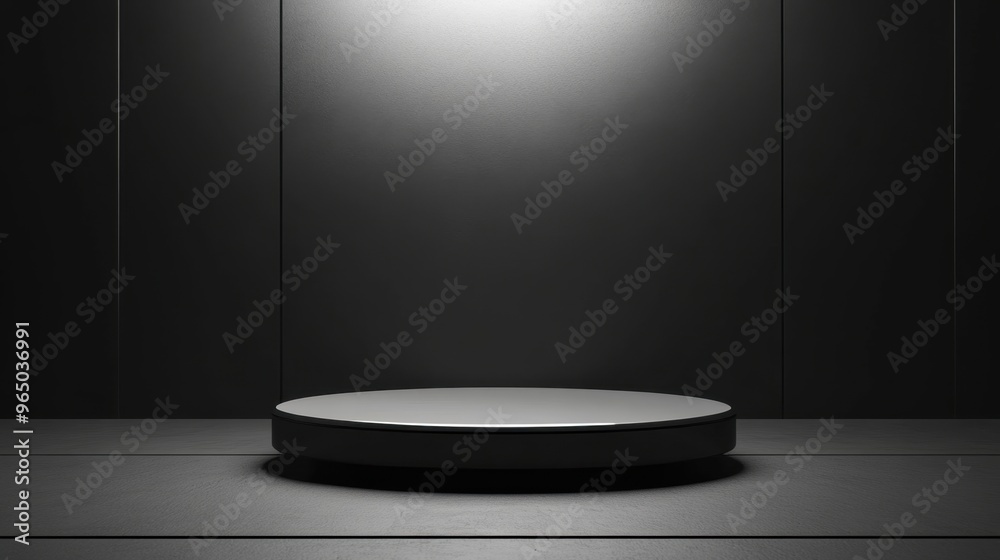 A sleek podium set against a simple, neutral background with room for text or branding. A sleek podium set against a simple, neutral background with room for text or branding.
