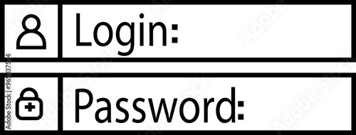 Login and Password Line icon. login access secret private password. Modern Sign in and Register page design concept. Typing and entering password of social media isolated on transparent background.