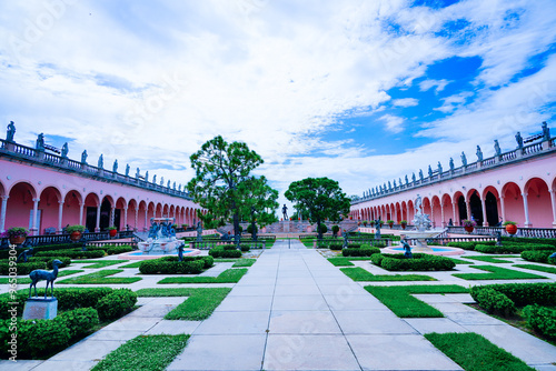 Sarasota, Florida, USA - 09 08 2024: The landscape of The John and Mable Ringling Museum of Art photo