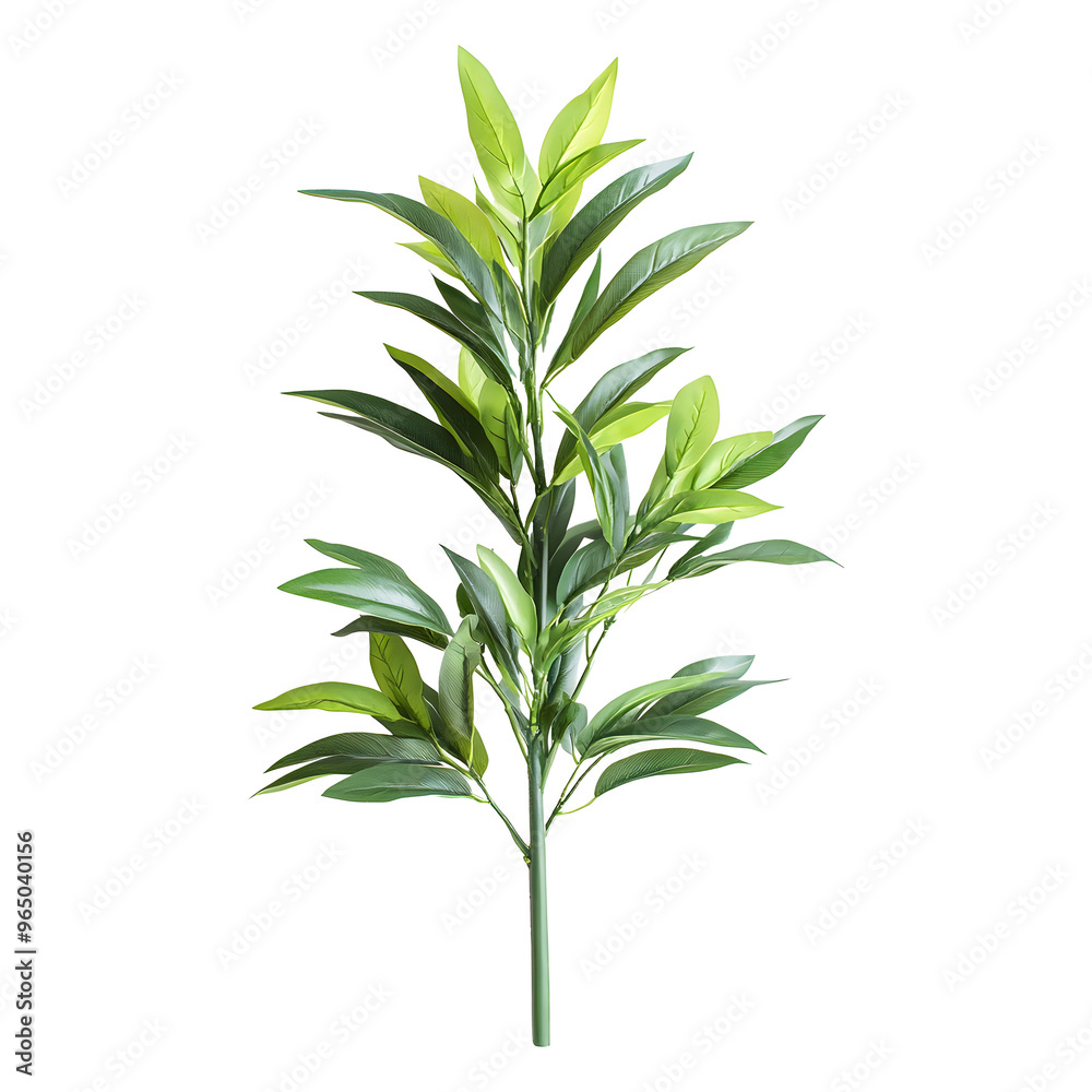 Green plant leaves isolated on transparent background Green plant leaves isolated on transparent background