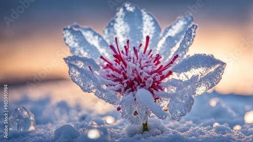 illustration of a realistic cristalez ice flowers photo