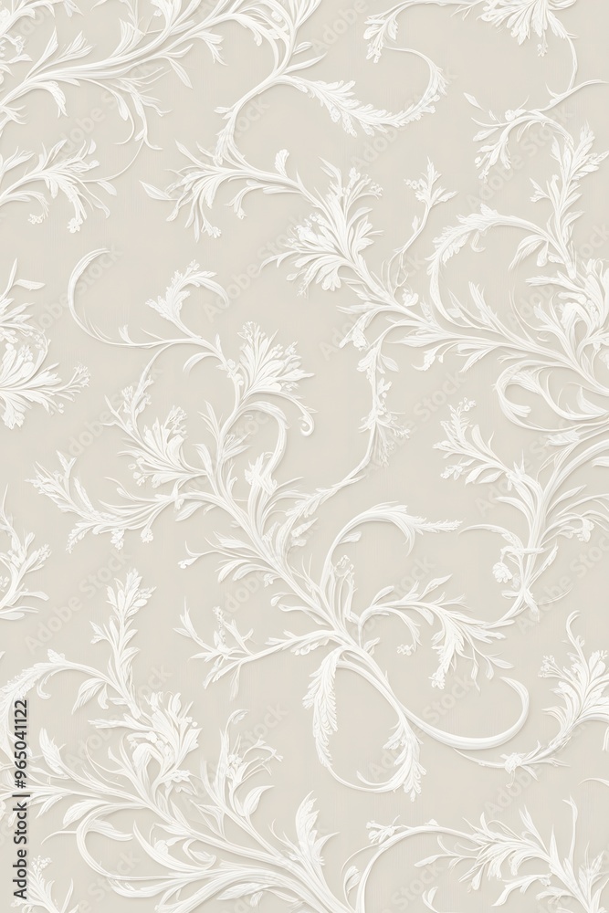 Elegant white background with flowers and vines Elegant white background with flowers and vines