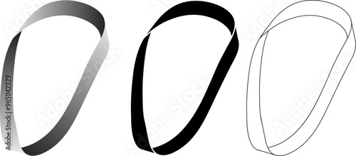 moebius strip ribbon icon set