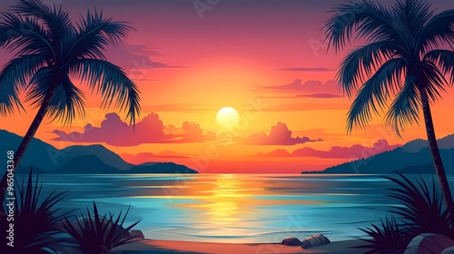 sunset on the beach