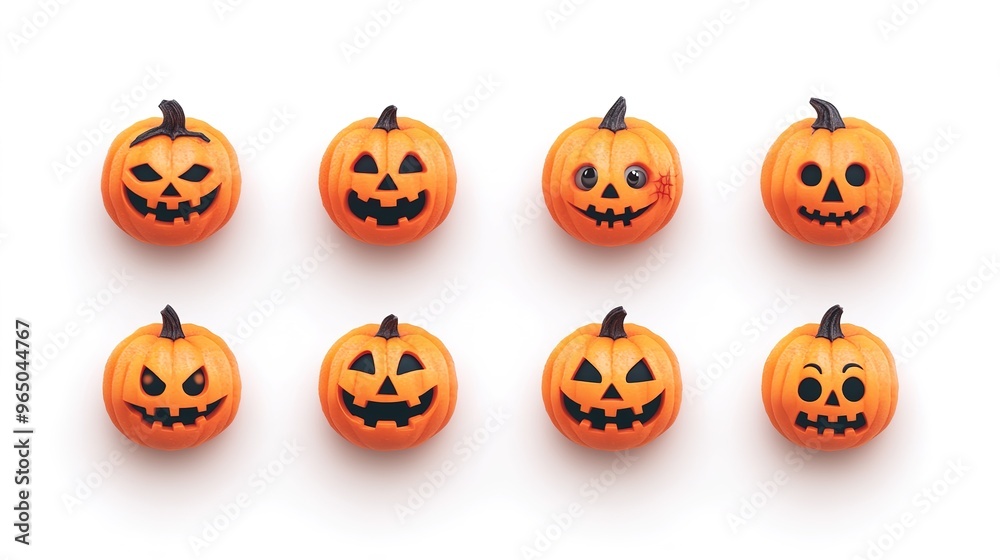 Happy Halloween set on a white background, featuring a collection of festive elements. This design includes various Halloween-themed items such as pumpkins, ghosts, bats, and candies, Happy Halloween set on a white background, featuring a collection of festive elements. This design includes various Halloween-themed items such as pumpkins, ghosts, bats, and candies,
