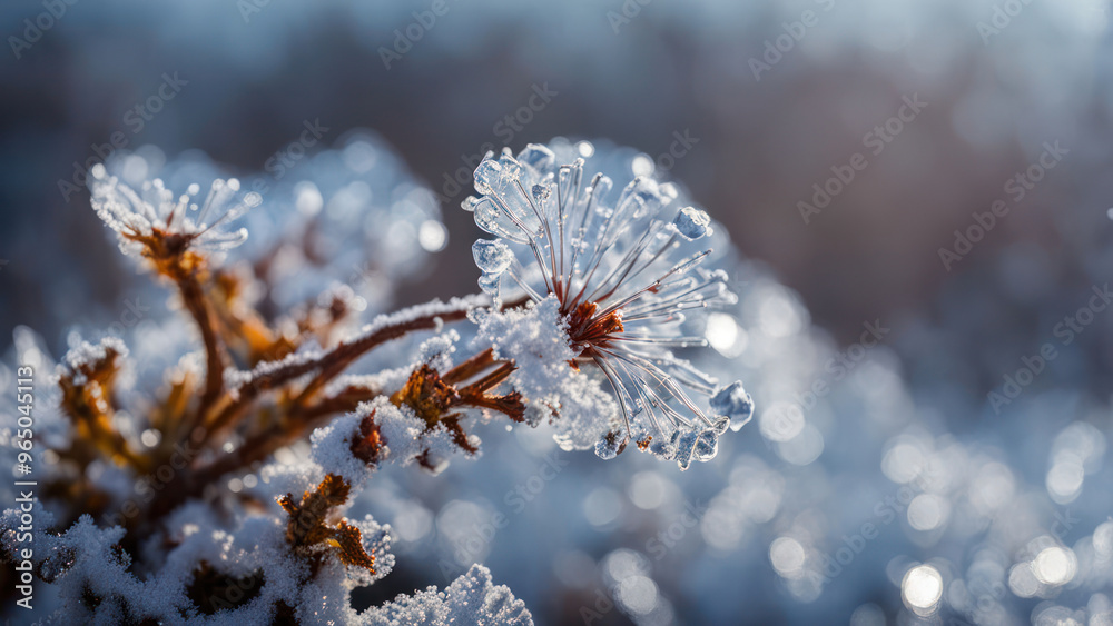 Obraz premium illustration of a realistic cristalez ice flowers
