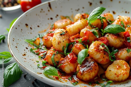 Italian gnocchi alla Sorrentina with tomato sauce and mozzarella