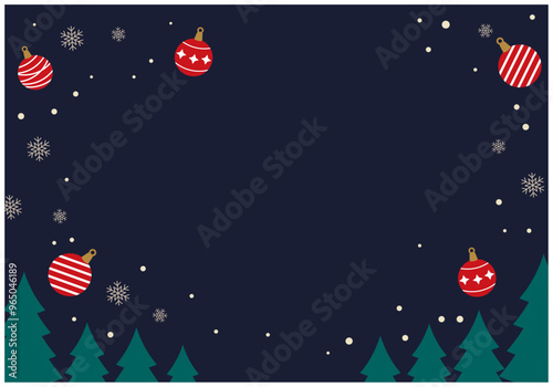 クリスマスフレーム、オーナメント背景10の5