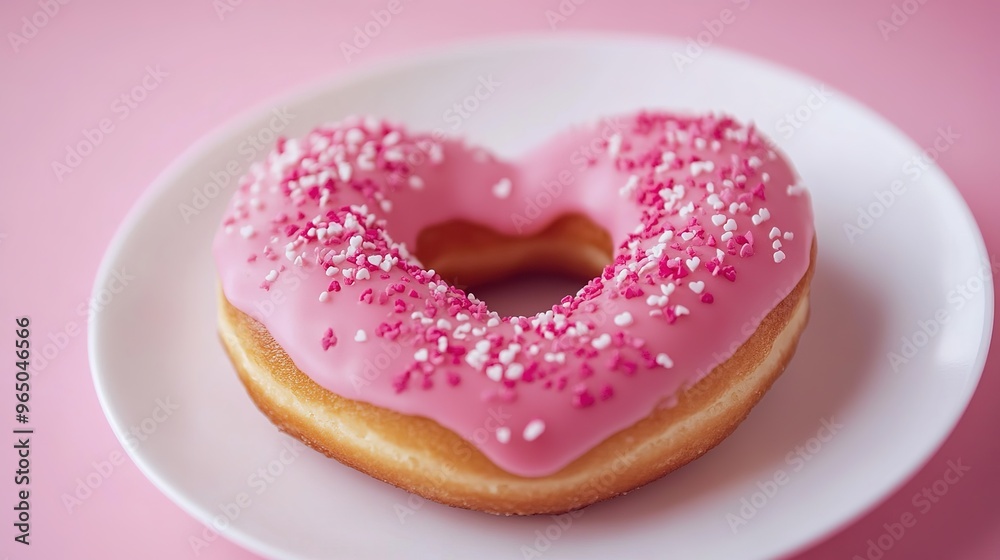 Heart-shaped donut with the word Heart-shaped donut with the word