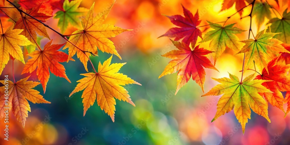 Close up of vibrant maple leaves changing colors in the fall , Autumn, foliage, nature, seasonal, red, orange, yellow Close up of vibrant maple leaves changing colors in the fall , Autumn, foliage, nature, seasonal, red, orange, yellow