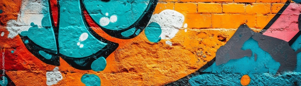 Colorful Graffiti Brick Wall Urban Texture Background Colorful Graffiti Brick Wall Urban Texture Background