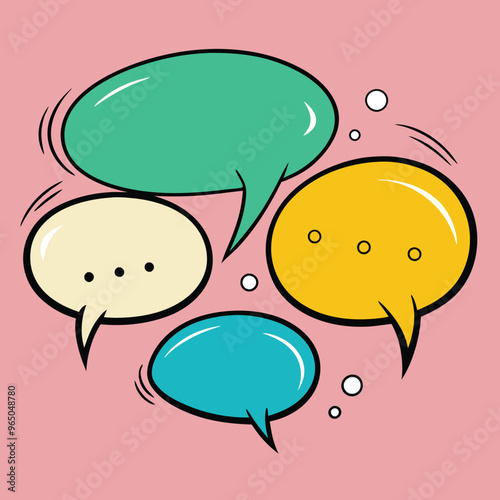 A collection of comic speech bubbles including one with the word bubble on it